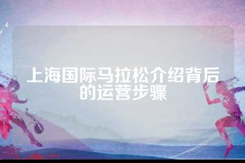 上海国际马拉松介绍背后的运营步骤